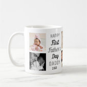 Happy First Father's Day Daddy 8 Photo Collage   Kaffeetasse (Links)