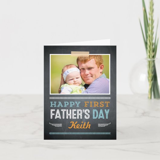 Happy First Fathers Day Photo Card Karte (Vorderseite)