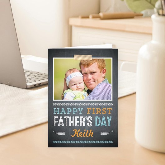 Happy First Fathers Day Photo Card Karte