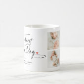 Happy First Father's Day Photo Collage & Quote Kaffeetasse (Mittel)