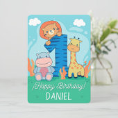 Happy First Geburtstag Feiertagskarte (Stehend Vorderseite)