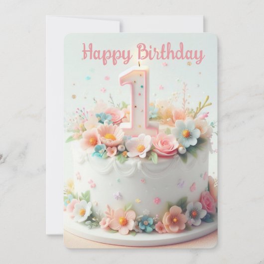 Happy First Geburtstag Feiertagskarte (Vorderseite)