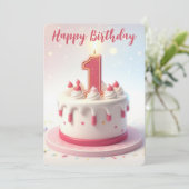 Happy First Geburtstag Feiertagskarte (Stehend Vorderseite)