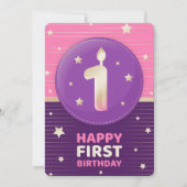 Happy First Geburtstag Feiertagskarte (Vorderseite)