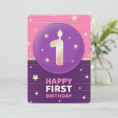 Happy First Geburtstag Feiertagskarte (Stehend Vorderseite)