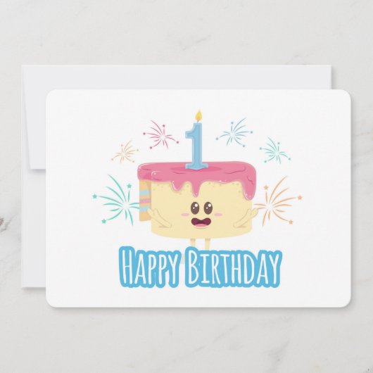 Happy First Geburtstag Feiertagskarte (Vorderseite)