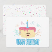 Happy First Geburtstag Feiertagskarte (Vorne/Hinten)