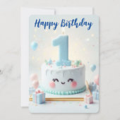 Happy First Geburtstag Feiertagskarte (Vorderseite)