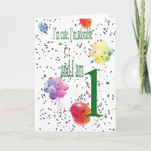 Happy First Geburtstag Karte (Vorderseite)