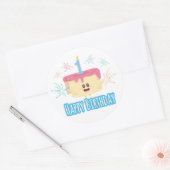 Happy First Geburtstag Runder Aufkleber (Umschlag)