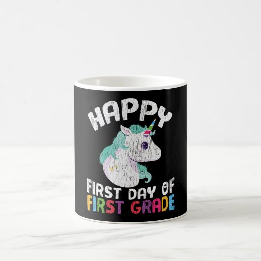 Happy First Grade School Lehrer Kinder Crew Unicor Kaffeetasse (Mittel)