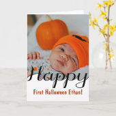Happy First Halloween Kinderfotokarte Karte (Gelbe Blume)