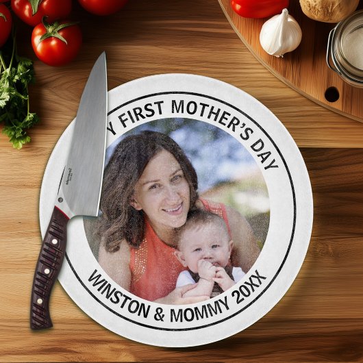 Happy First Mother Day Custom Foto & Text Schneidebrett