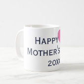 Happy First Mother Day Navy & Bright Pink Tasse (Vorderseite Links)