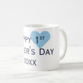 Happy First Mother Day Navy & Light Blue Tasse (VorderseiteRechts)