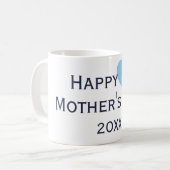 Happy First Mother Day Navy & Light Blue Tasse (Vorderseite Links)