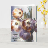 Happy First Mother Day Pink Tulips Karte (Gelbe Blume)
