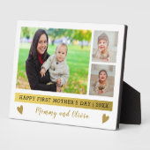 Happy First Mother's Day 3 Foto Collage Fotoplatte (Seite)