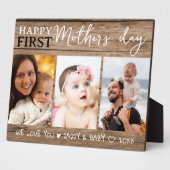 Happy First Mother's Day 3 Foto Collage Wood Fotoplatte (Seite)