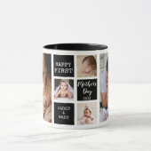 Happy First Mother's Day 5 Foto Collage Black Tasse (Zentrum)