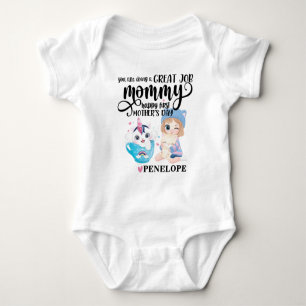 Happy First Mother's Day Baby Girl + Kitty corn Strampler