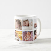 Happy First Mother's Day Blue 8 Photo Collage Kaffeetasse (VorderseiteRechts)