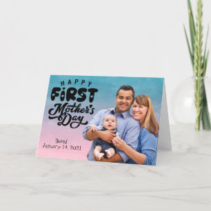Happy First Mother's Day Custom Foto Card Feiertagskarte