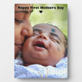 Happy First Mother's Day Custom Mama & Baby Foto Fotoplatte (Vorderseite)
