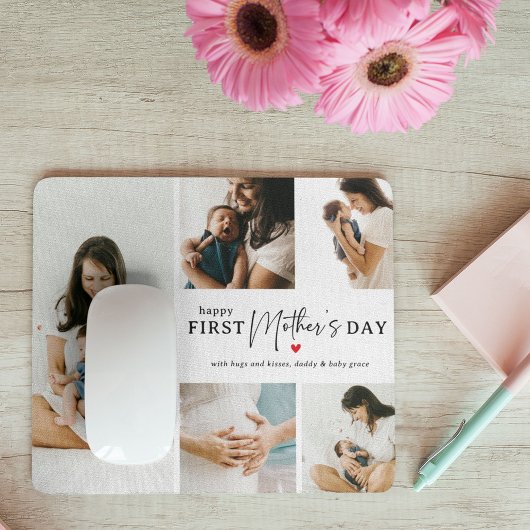Happy First Mother's Day' Foto Collage Keepake Mousepad