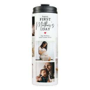 Happy First Mother's Day' Foto Collage Keepake Thermosbecher