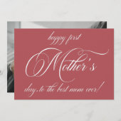 Happy First Mother's Day Foto Typografy Card (Vorne/Hinten)