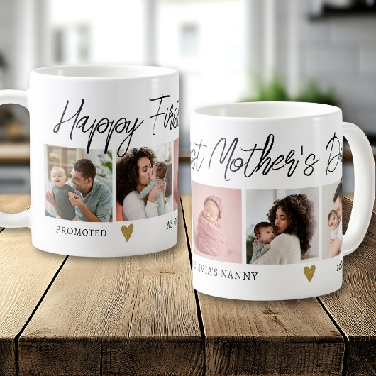 Happy First Mothers Day Nanny 5 Photo Collage Kaffeetasse