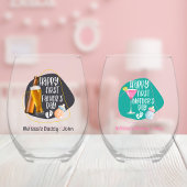 Happy First Mother's Day Niedlich Elegant Weinglas Ohne Stiel