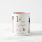 Happy First Mother's Day Pink And Gold 2 Photo  Tasse (Zentrum)