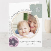 Happy First Mother's Day Pop Art Blume Foto Karte (Vorderseite)