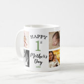 Happy First Mother's Day Sage 8 Photo Collage Kaffeetasse (Vorderseite Links)