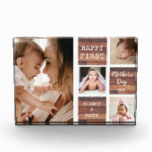 Happy First Mother's Day Wood 4 Foto Collage (Vorderseite)