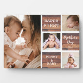 Happy First Mother's Day Wood 4 Foto Collage Fotoplatte (Vorderseite)