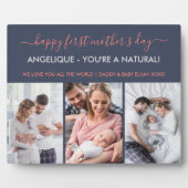 Happy First Mthers Day - 3 Foto Personalisiert Fotoplatte (Vorderseite)
