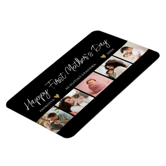 Happy First Mthers Day als Oma 5 FotoCollage Magnet (Linke Seite)