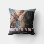 Happy First Mthers Day Foto Kissen (Rückseite)