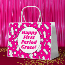 Happy First Period Party Hot Pink Niedlich Tampon 