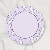 Happy First Period Party Lila Niedlich Tampon Pad Geschenkanhänger (Rückseite)