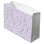 Happy First Period Party Lila Niedlich Tampon Pad Große Geschenktüte (Rückseite Schrägansicht)