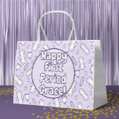 Happy First Period Party Lila Niedlich Tampon Pad Große Geschenktüte