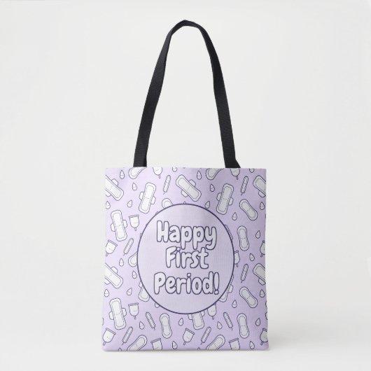 Happy First Period Party Lila Niedlich Tampon Pad Tasche (Vorderseite)