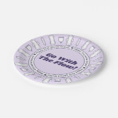 Happy First Period Party Lila Pad Border Name Pappteller (Schrägansicht)