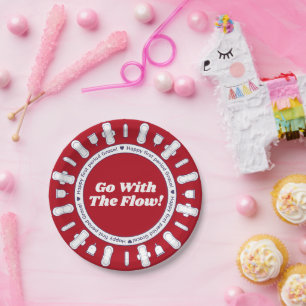 Happy First Period Party Red Pad Border Name Pappteller