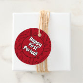 Happy First Period Party Red Tampon Pad Muster Geschenkanhänger (Beispiel)