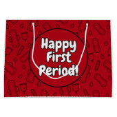 Happy First Period Party Red Tampon Pad Muster Große Geschenktüte (Vorderseite)